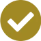 Black check mark inside yellow circle